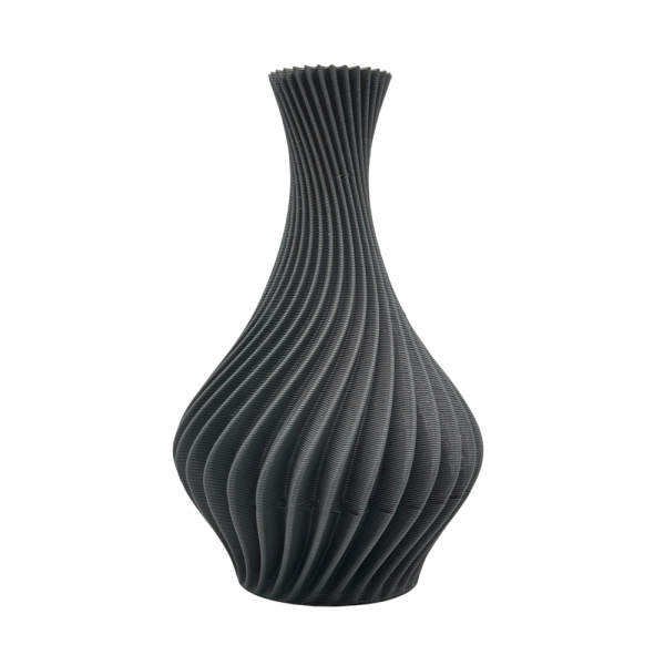 Modern 3D printed vase with spiral texture