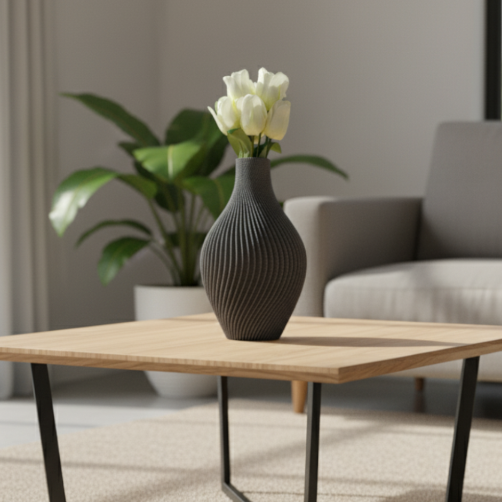 The Sonora Vase | Modern 3D Printed Vase with Ripple Texture - Image 4