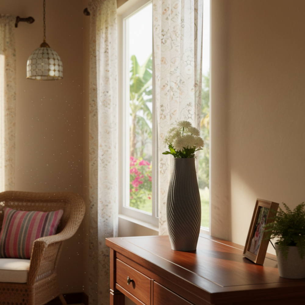 The Zephyr Vase | Modern 3D Printed Vase with Spiral Texture - Image 3