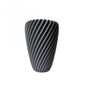 The Dune Vase, a modern 3D printed pot with a swirl texture, shown on a white background.