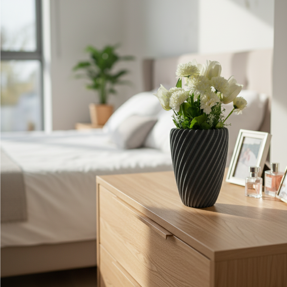 The Dune Vase | Modern 3D Printed Swirl Vase - Image 4