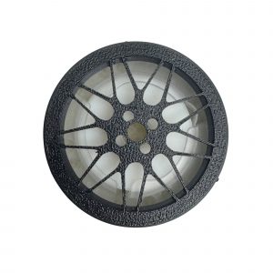 BUCCO BBS LM Air Spencer Cap attached to a car A/C vent showing a classic two-piece mesh wheel design