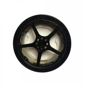 BUCCO G-Games Air Spencer Cap attached to a car A/C vent showing an aggressive split-spoke wheel design