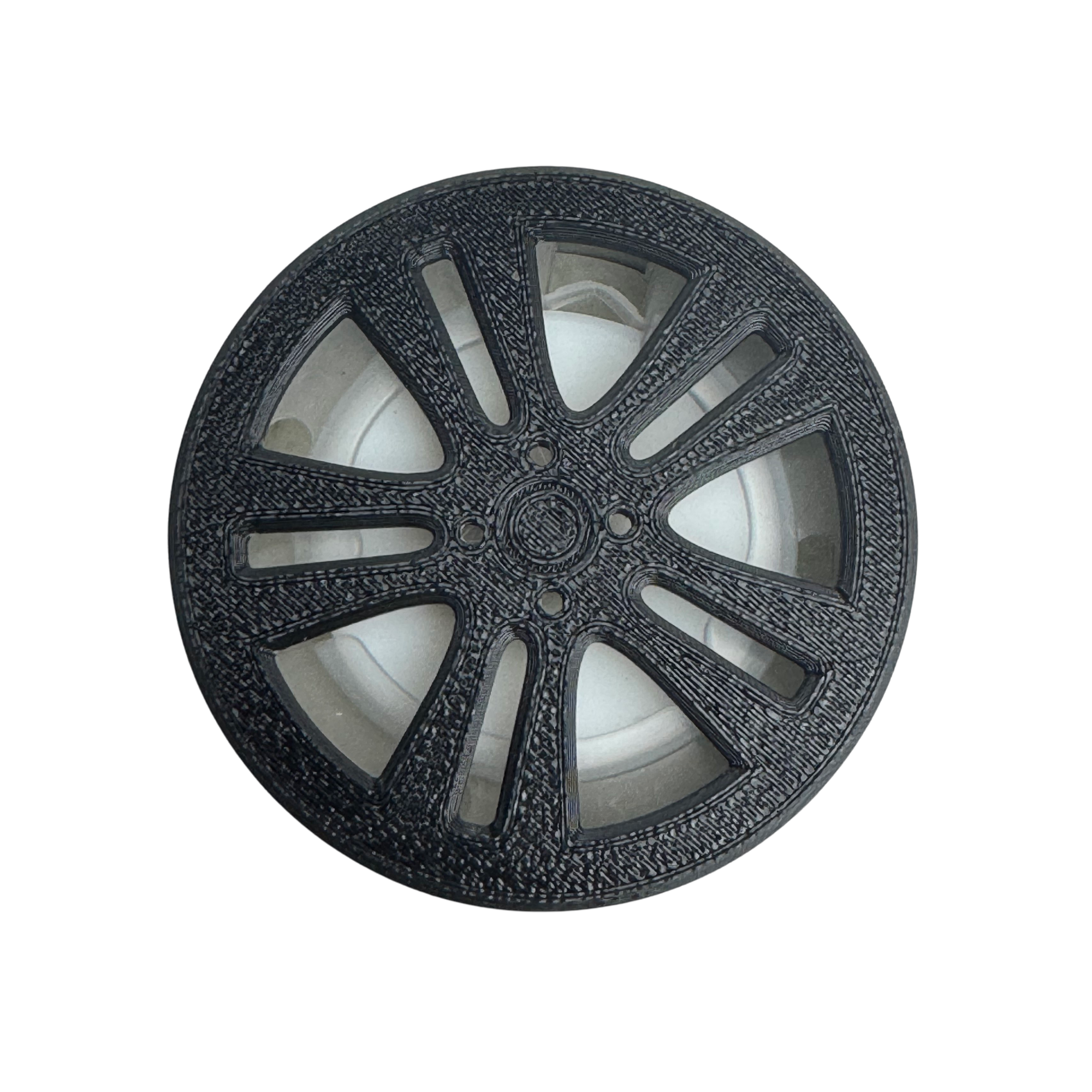 BUCCO Honda Jazz Air Spencer Cap attached to a car A/C vent showing a custom wheel design
