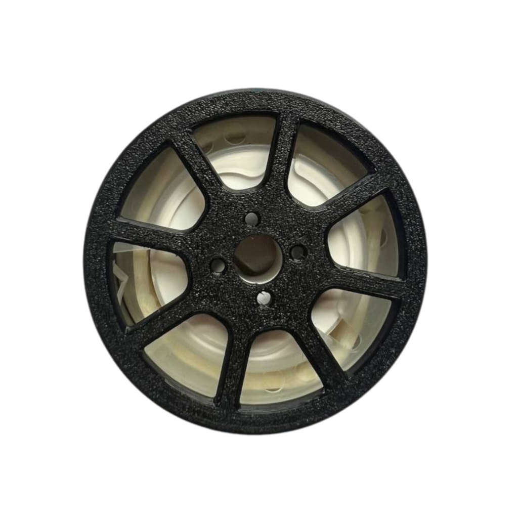 BUCCO Watanabe Air Spencer Cap attached to a car A/C vent showing classic 8-spoke design